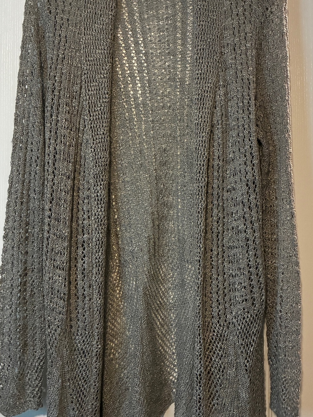 Belldini Open-Front Knit Cardigan in Gray